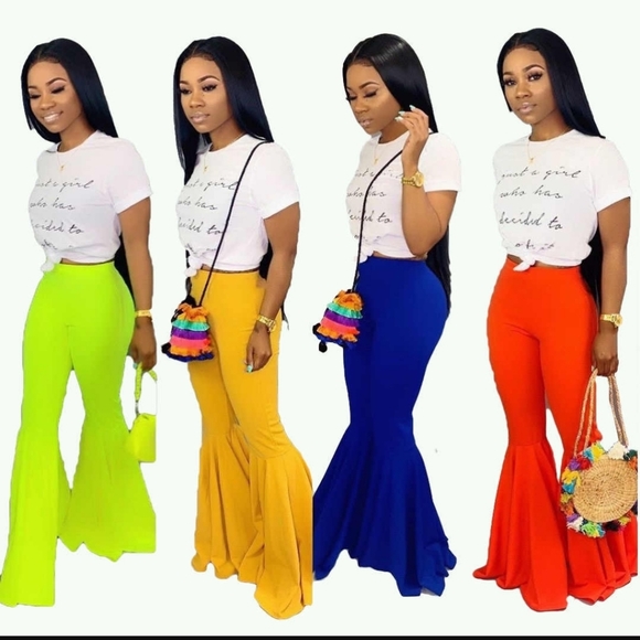 Pants - NWT High Waist Ruffle Flare Leg Pants